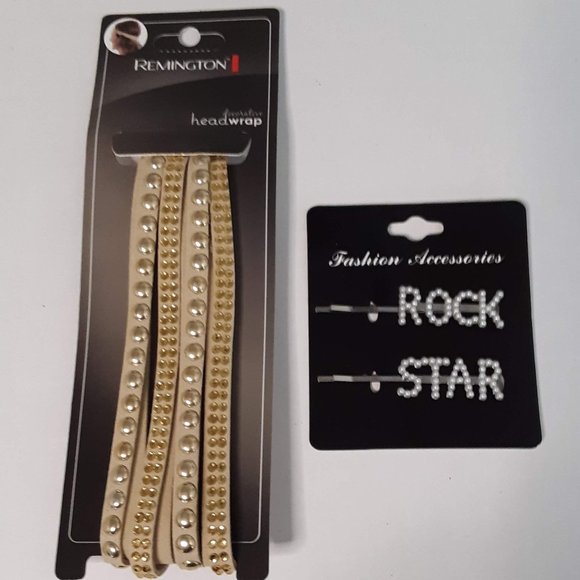 4-Strand Gem Suede Headwrap + Rock Star Bobby Pins - Picture 1 of 4
